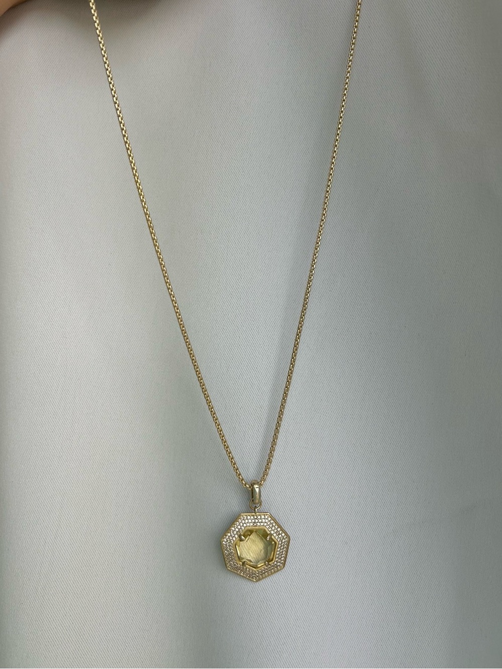 Kendra Scott Gold Octagon Pendant Necklace Adjustable Length